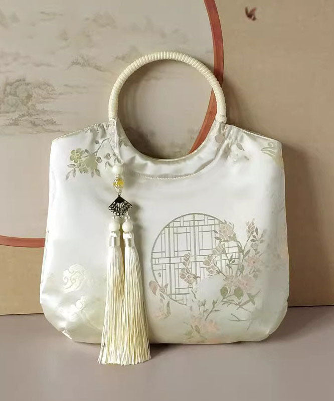 Print Beige Original Tassel New Chinese Handbag Tote