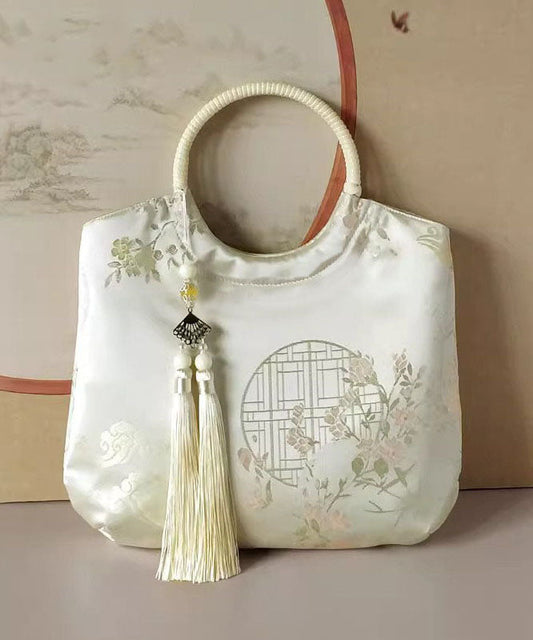 Print Beige Original Tassel New Chinese Handbag Tote