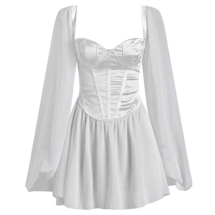 strapless open back dress Elegant White Princess Corset Dress – Wonderland Case