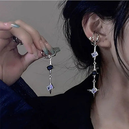 Purple and Black Long Metalic Earring ON1433 spreepickyshop