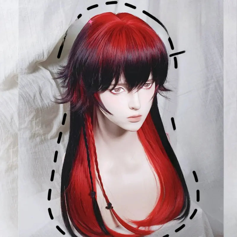 Red Moon Black Red Wig ON1279 spreepickyshop