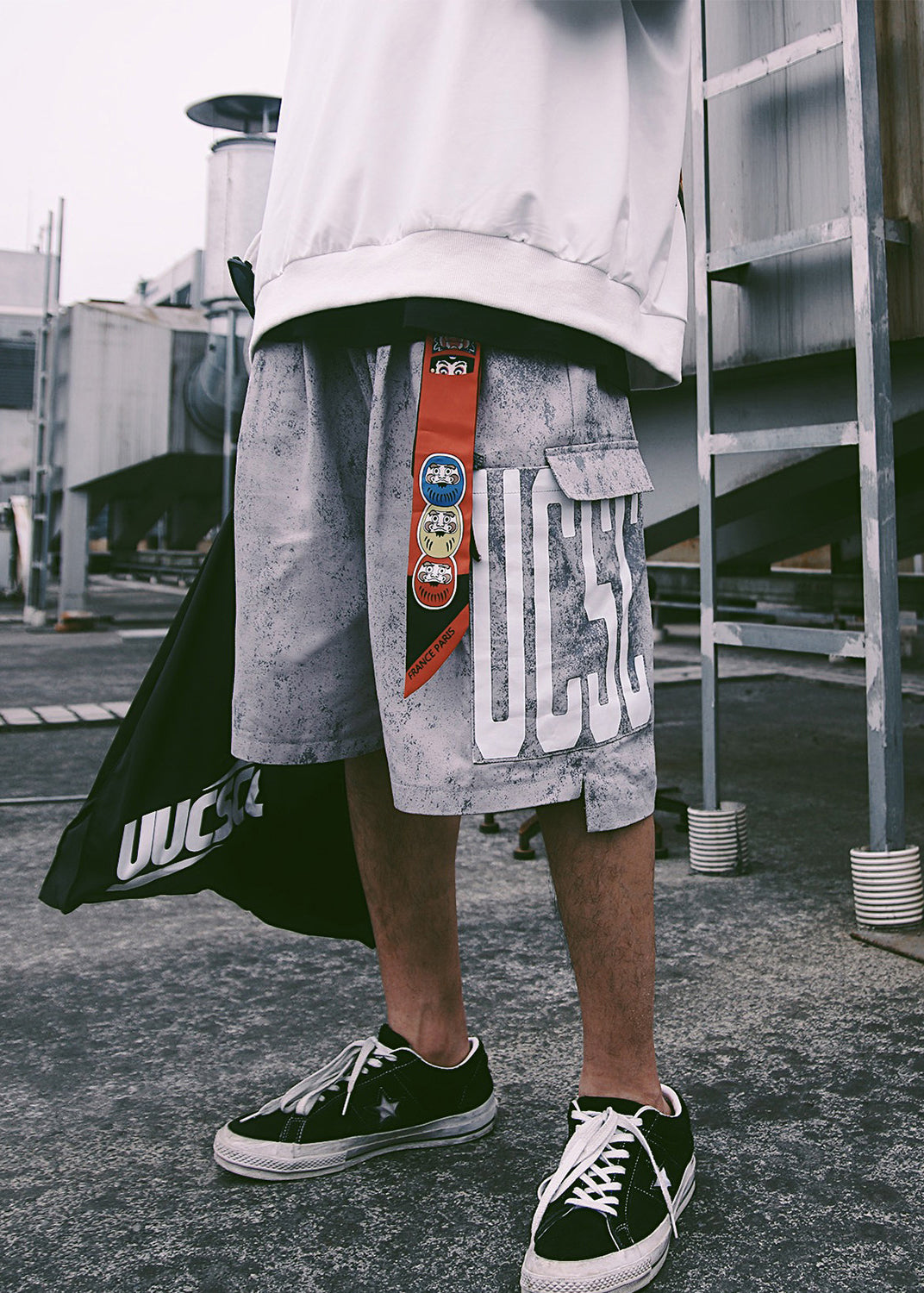 Retro Blue Elastic Mens Print Shorts Pockets Summer Waist