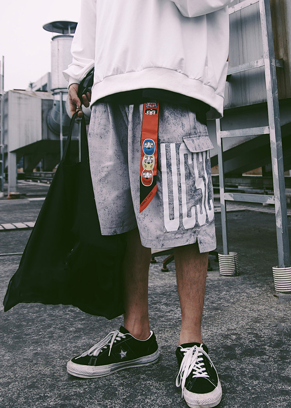 Retro Blue Elastic Mens Print Shorts Pockets Summer Waist