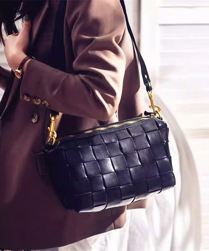 Leather Retro Bags Shoulder Design Weave
