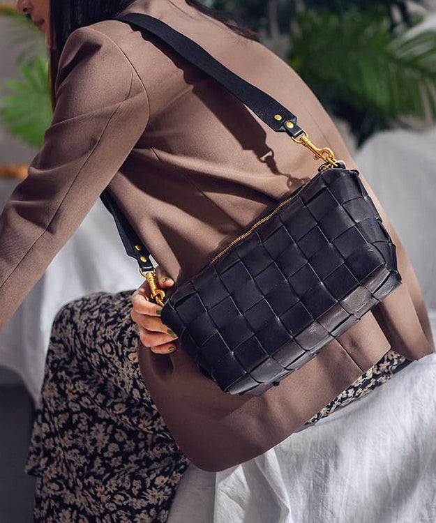 Leather Retro Bags Shoulder Design Weave