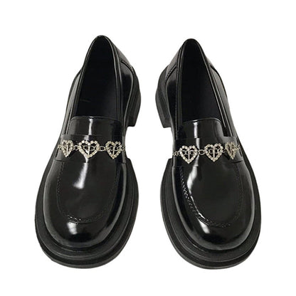 Rhinestone Heart Loafers