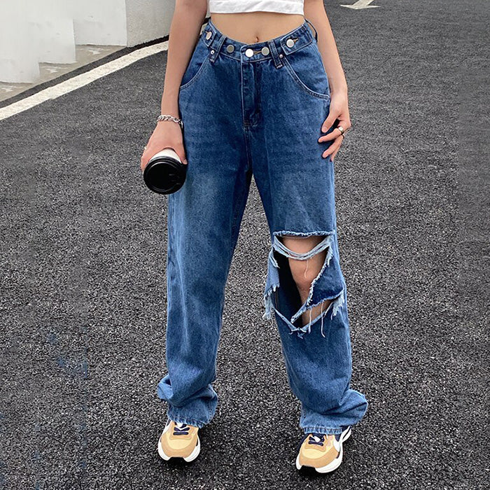 Blue Denim Baggy Jeans