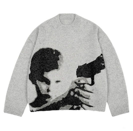 Got the Gun Grey Sweater