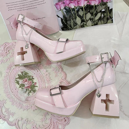 Sweetheart Y2K Square Lolita High Heels W714