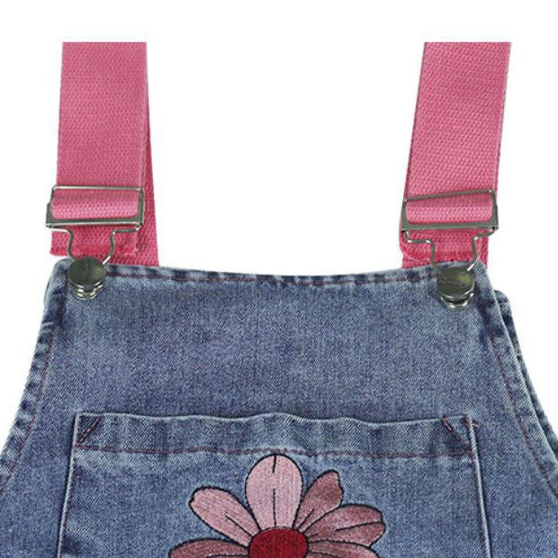 Sakura Embroidery Denim Shorts