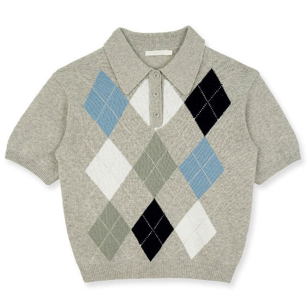 Summer Argyle Collar Top