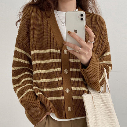 Casual Striped Cardigan