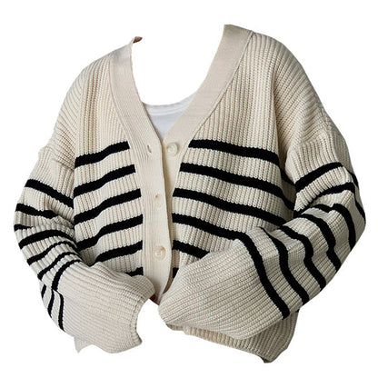 Casual Striped Cardigan