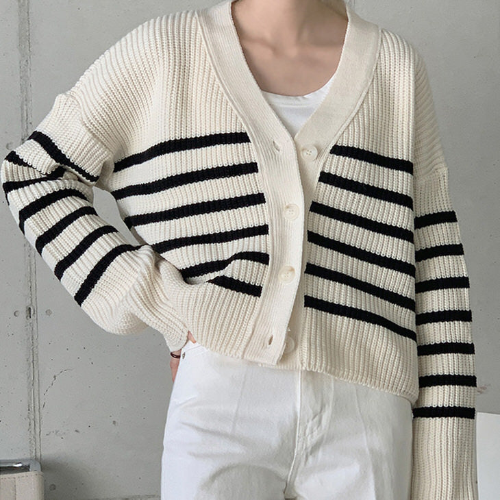 Casual Striped Cardigan