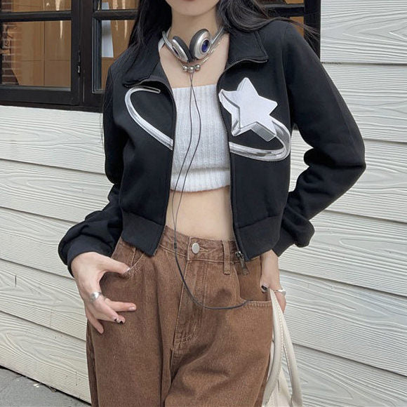 Star Ring Zip Up Top