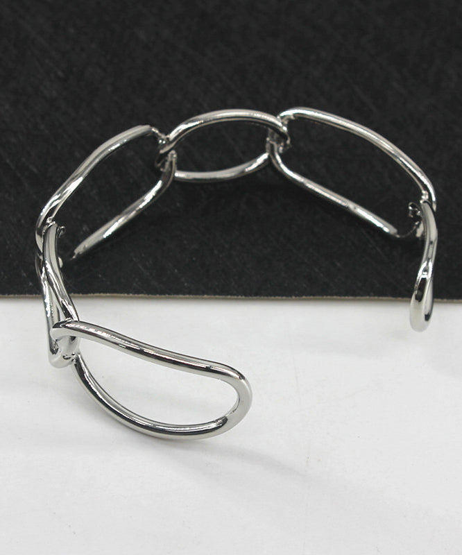 Hollow Out Cuff Metal Open Chain Gold Style