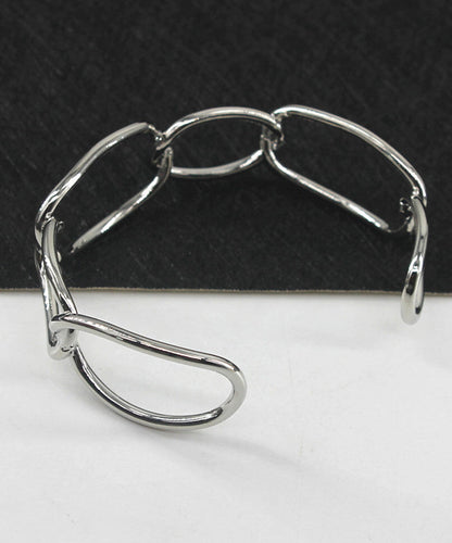 Hollow Out Cuff Metal Open Chain Gold Style