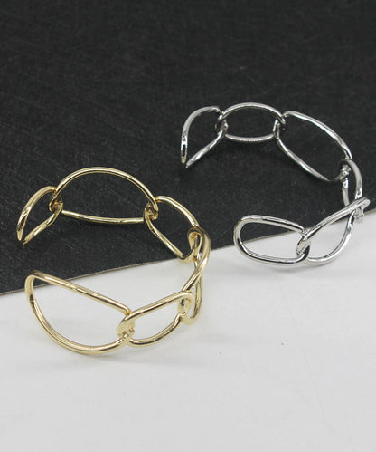 Hollow Out Cuff Metal Open Chain Gold Style