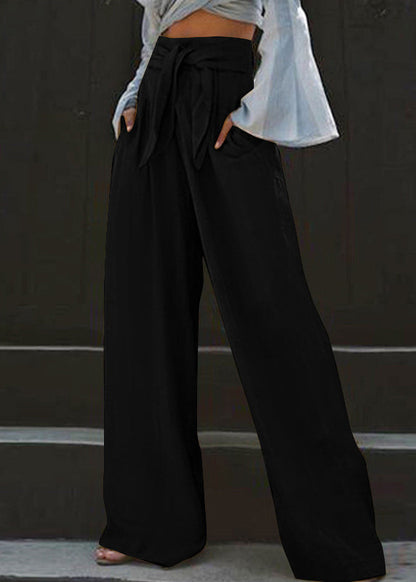 Pants High Yellow Waist Stylish Wide Summer Leg Pockets