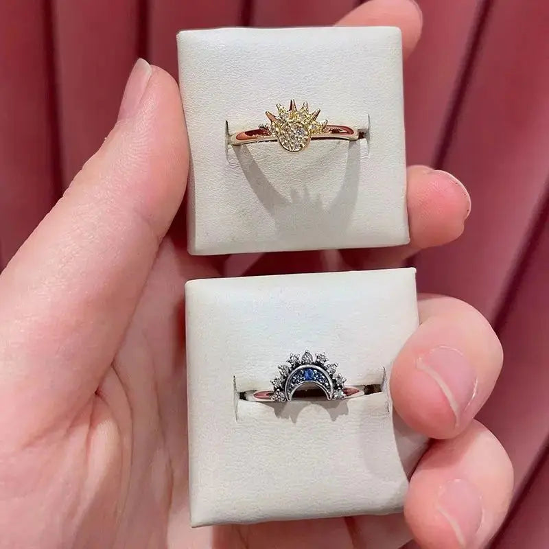 Sun and Moon Couple Ring