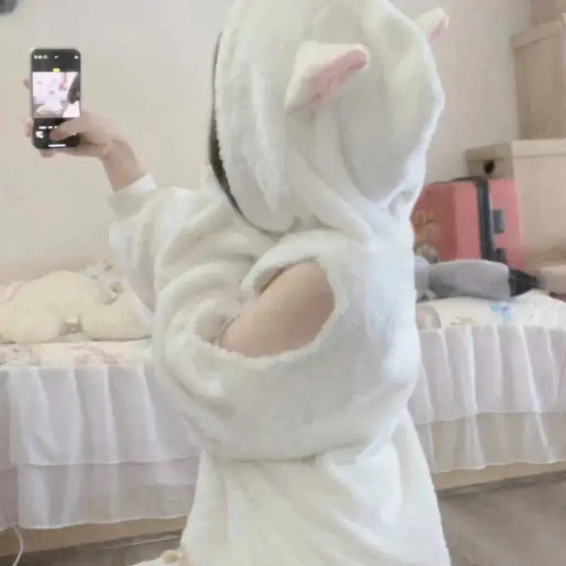 Sweet Cute Sheep Ear Hooded W705