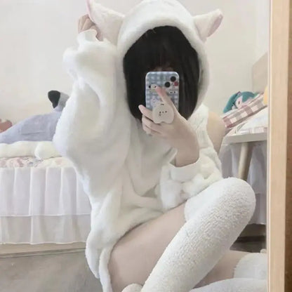 Sweet Cute Sheep Ear Hooded W705