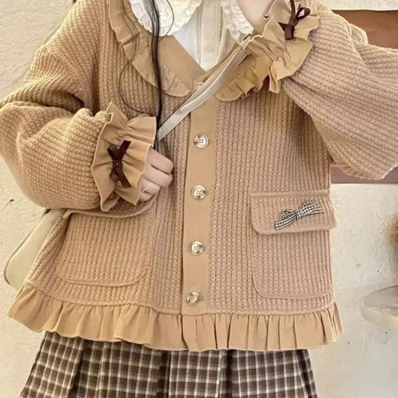 Sweet Lolita Collar Plaid Skirts Suit
