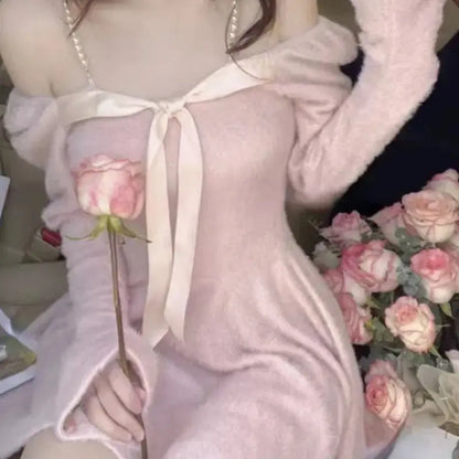 Sweet Pink Elegant Dress W683