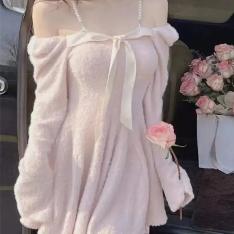 Sweet Pink Elegant Dress W683