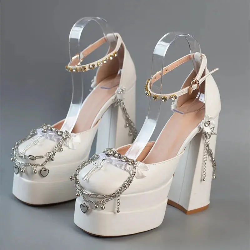 Trendy Coquette Dolly Chains Princess High Heels ON1501 spreepickyshop