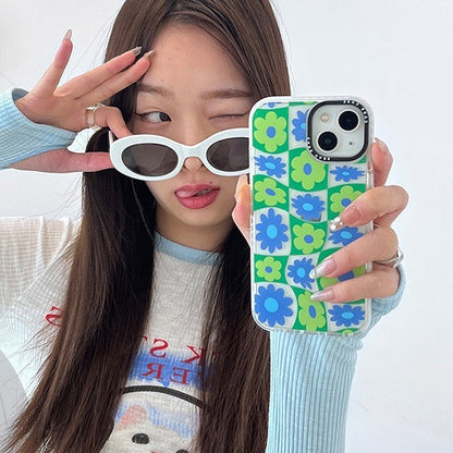 Kawaii Flower Checker iPhone Case