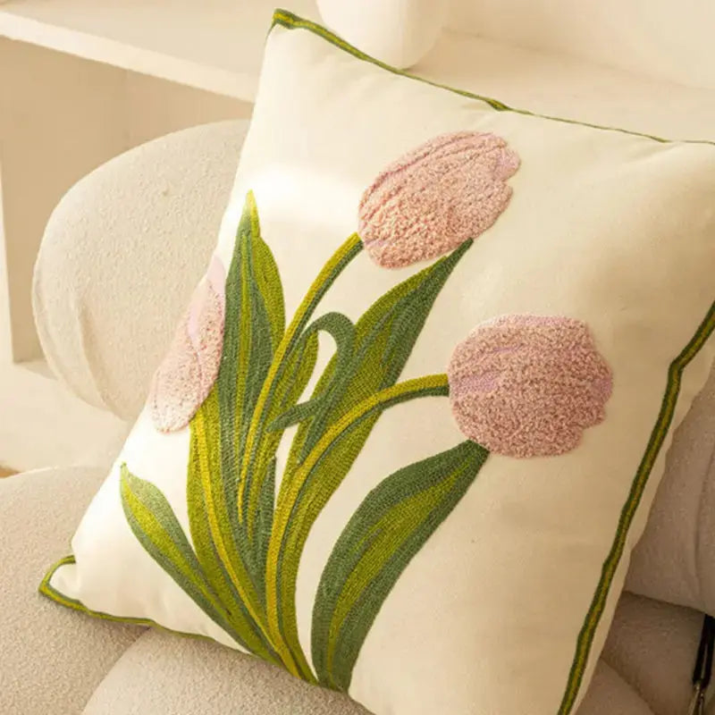 Tulip Flower Pillow Cushion
