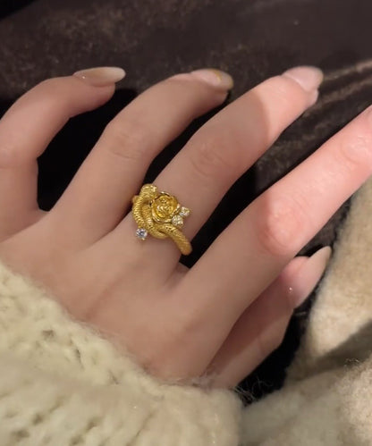 Sterling And Silver Unique Zircon Rings Rose Gold Snake Overgild