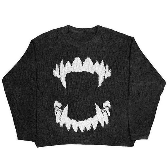 Black Teeth Oversized Sweater