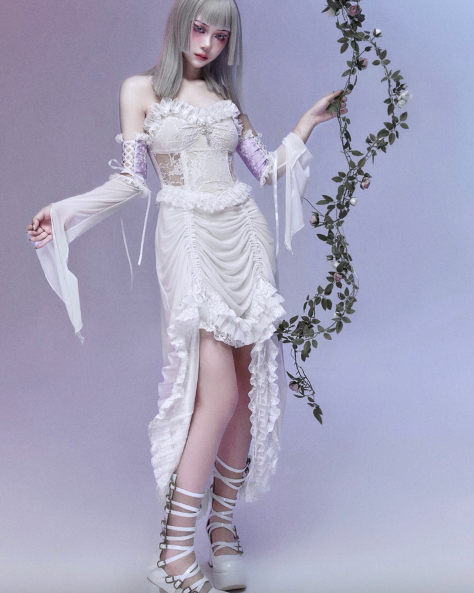 White Gothic Halloween Jumper Skirt