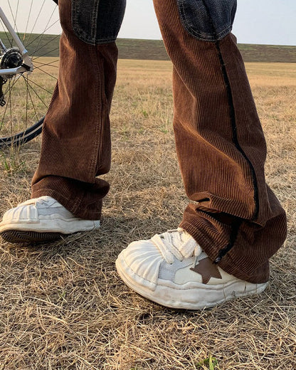 Brown Cowboy Wide Leg Jeans