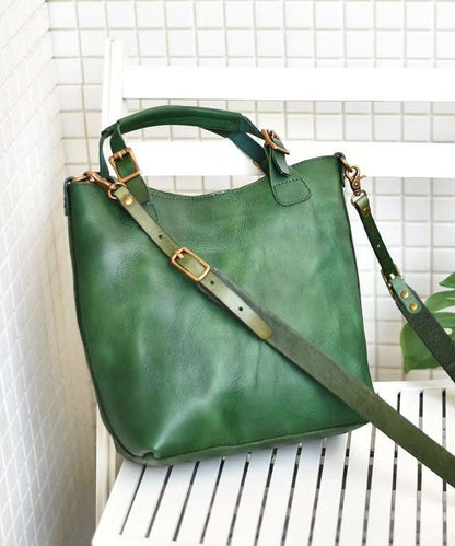 Tote Orange Capacity Handbag Large Leather Women