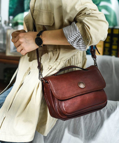 Durable CrossBody Leather Solid Messenger Bag Orange Women