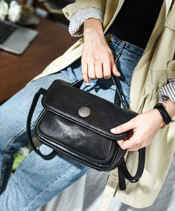 Durable CrossBody Leather Solid Messenger Bag Orange Women