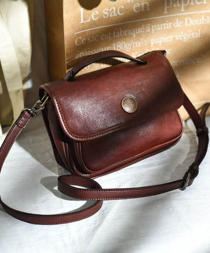 Durable CrossBody Leather Solid Messenger Bag Orange Women