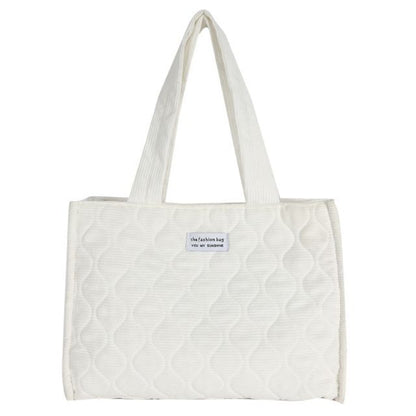 Quilted Corduroy Tote Bag