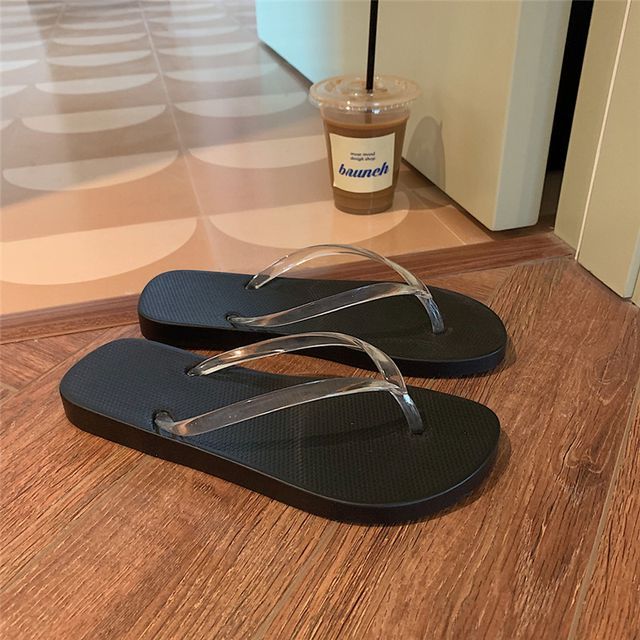 Clear PVC Strap Flip Flops