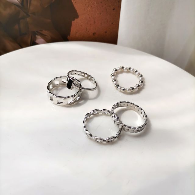 Faux Ring Alloy designs) 5: of (various Pearl / Set