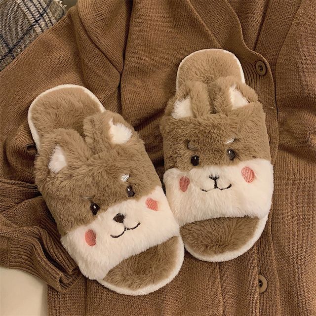 Animal Fleece Home Slippers