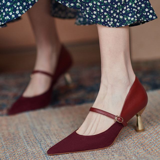 Heel Pointy-Toe Mary Pumps Jane Stiletto