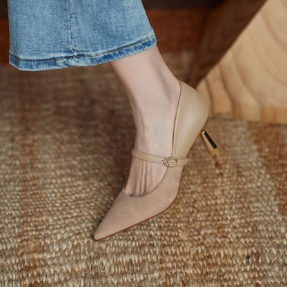 Heel Pointy-Toe Mary Pumps Jane Stiletto
