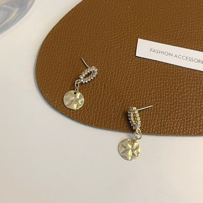 Earring Clip-On Floral / Rhinestone Drop