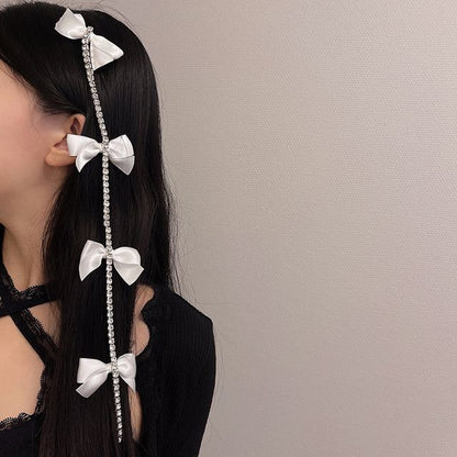 Hair Rhinestone Clip Bow