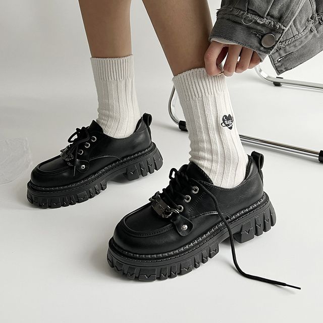 Shoes Lace-Up Platform