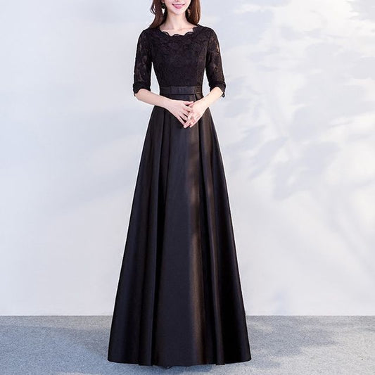 Short-Sleeve A-Line Evening Gown (Various Designs)